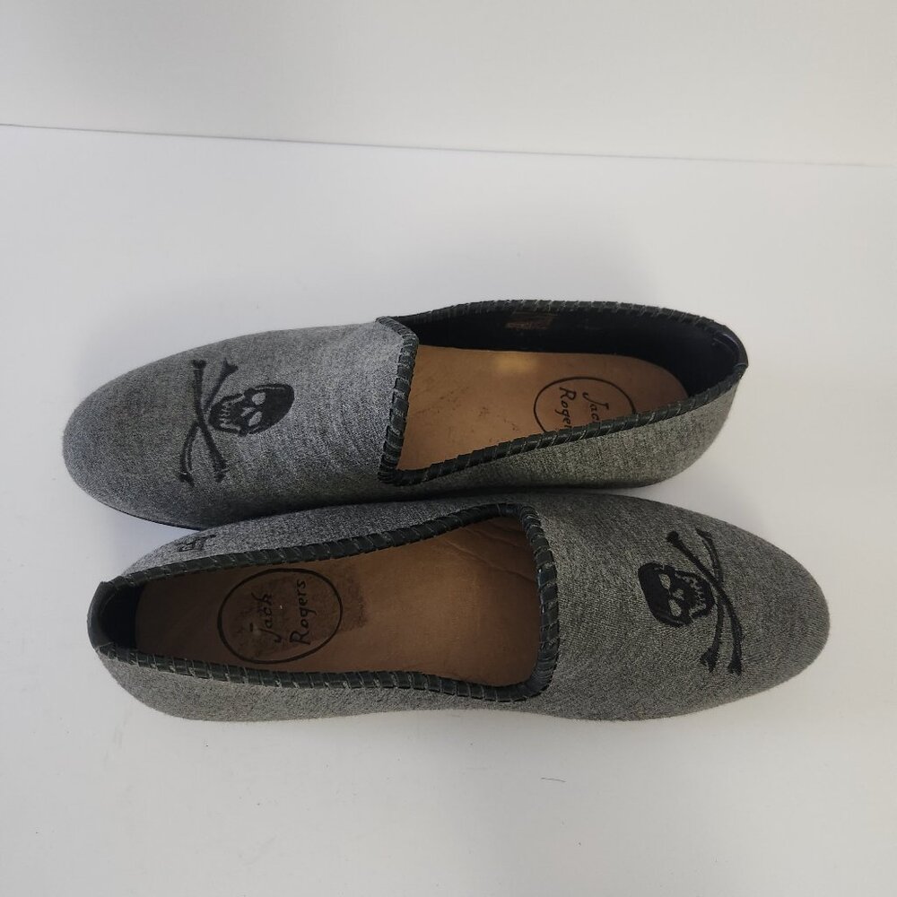 Jack Rogers Roy Skull Crossbones Gray Loafers 9.5 - Picture 7 of 8